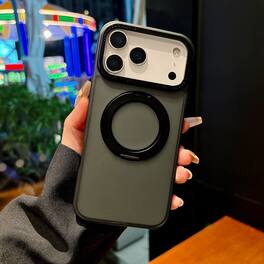 Dteck - Frosted Magnetic Case for Apple iPhone 17 Pro with 360 Rotating Kickstand, Shockproof Anti-Drop Protective Cover - Black