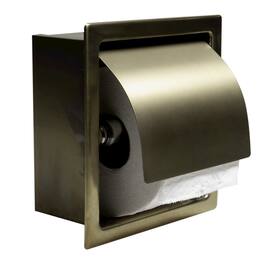 Alfi - PVD Brushed Stainless Steel Recessed Toilet Paper Holder with Cover - Gold