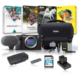 Sony - Alpha 7CR Full-frame Interchangeable Lens Hybrid Camera Body (Black) Bundle