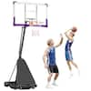 Front. VEVOR - Portable Basketball Stand,10ft Height Adjustment Basketball Hoop & Goal,Basketballs Hoop Outdoor with 48in PC Backboard - Black.