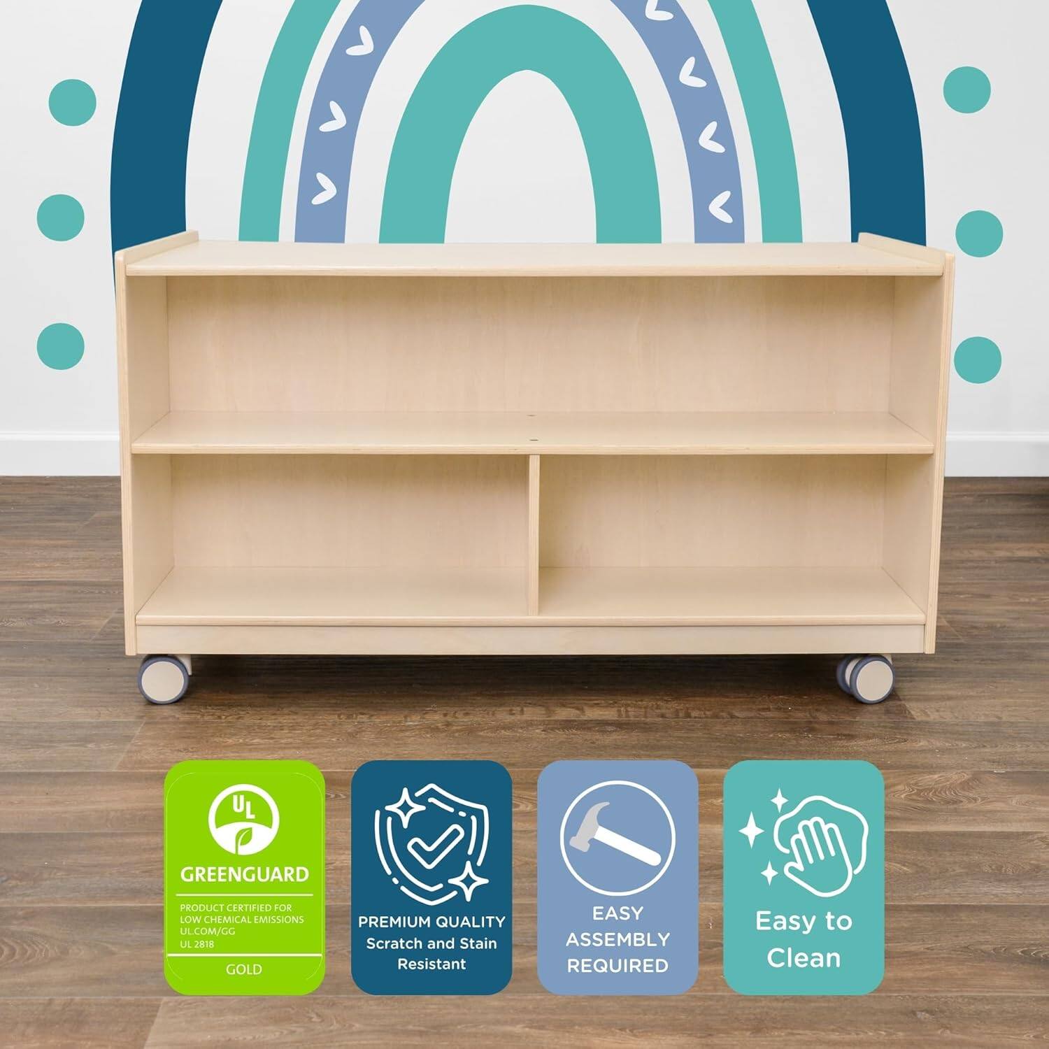 UL GREENGUARD PRODUCT CERTIFIED FOR LOW CHEMICAL EMISSIONS  
UL.COM/CC  
LIL 2818  
GOLD  

PREMIUM QUALITY  
Scratch and Stain Resistant  

EASY ASSEMBLY REQUIRED  

Easy to Clean