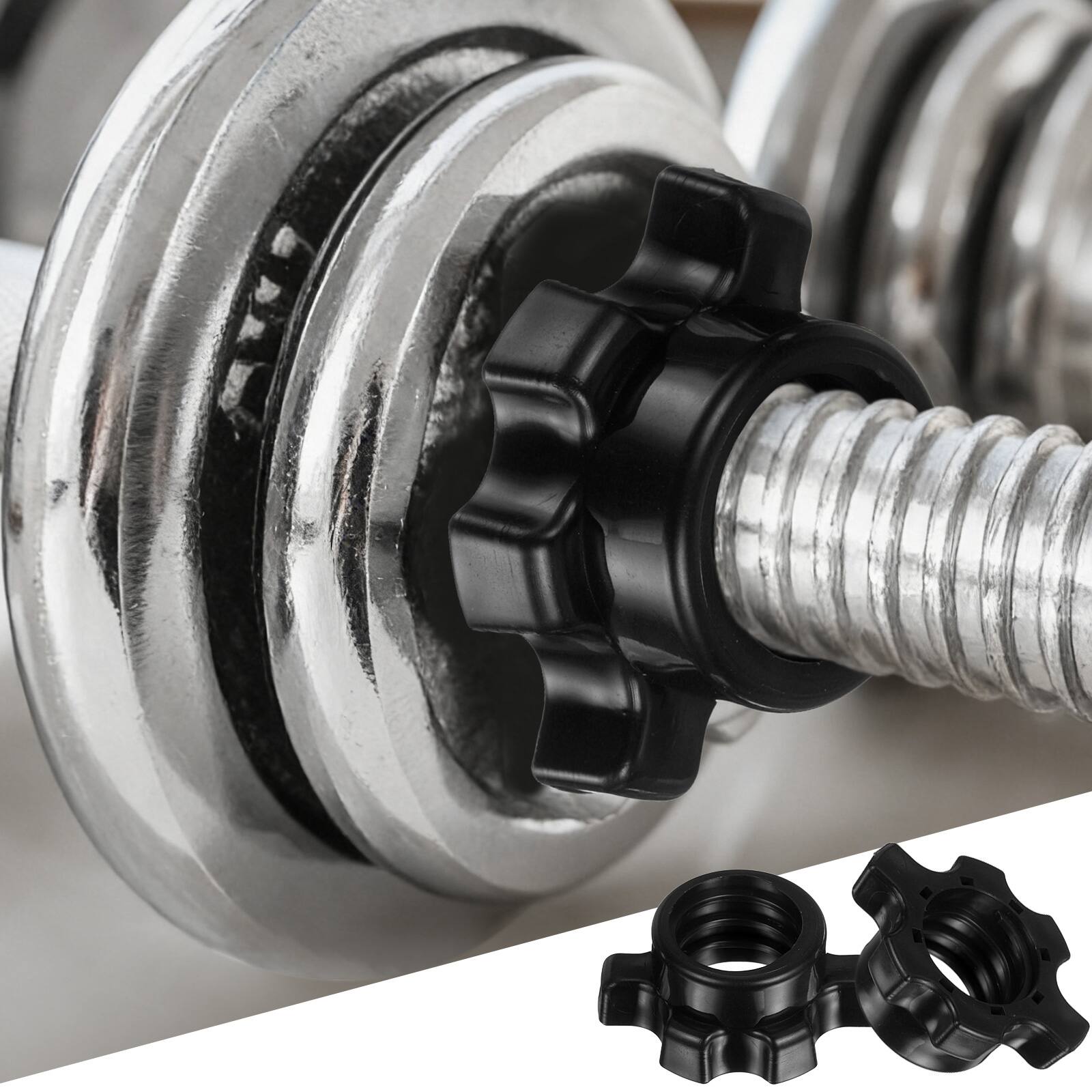 Alt View 4. Unique Bargains - Dumbbell Collars, Barbell Spin Lock Hex Nuts Anti Slip Weight Clip 1" 8pcs Plastic for 1" Barbell/Dumbbell - Black.