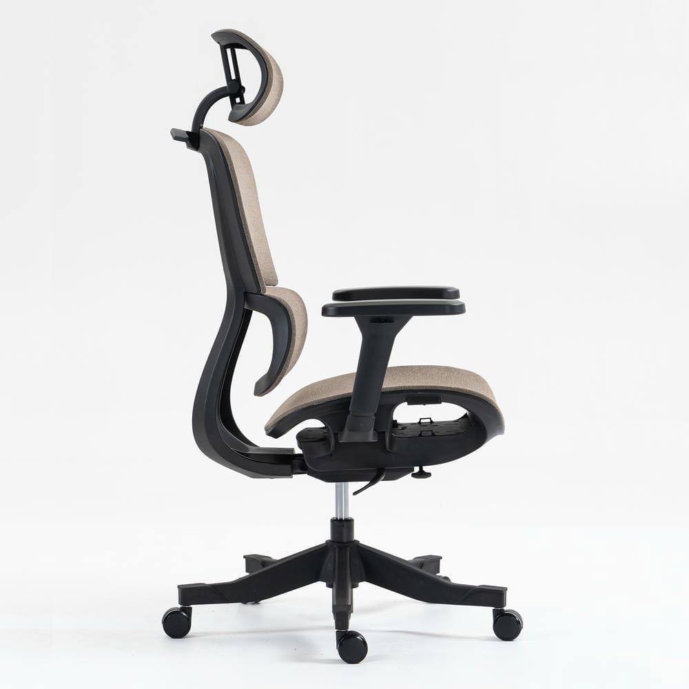 Alt View 4. Kadyn - High Back Mesh Office Chair, 4D Armrests & 120° Recline, Breathable Ergonomic Design, 360° Swivel, Brown - Brown.