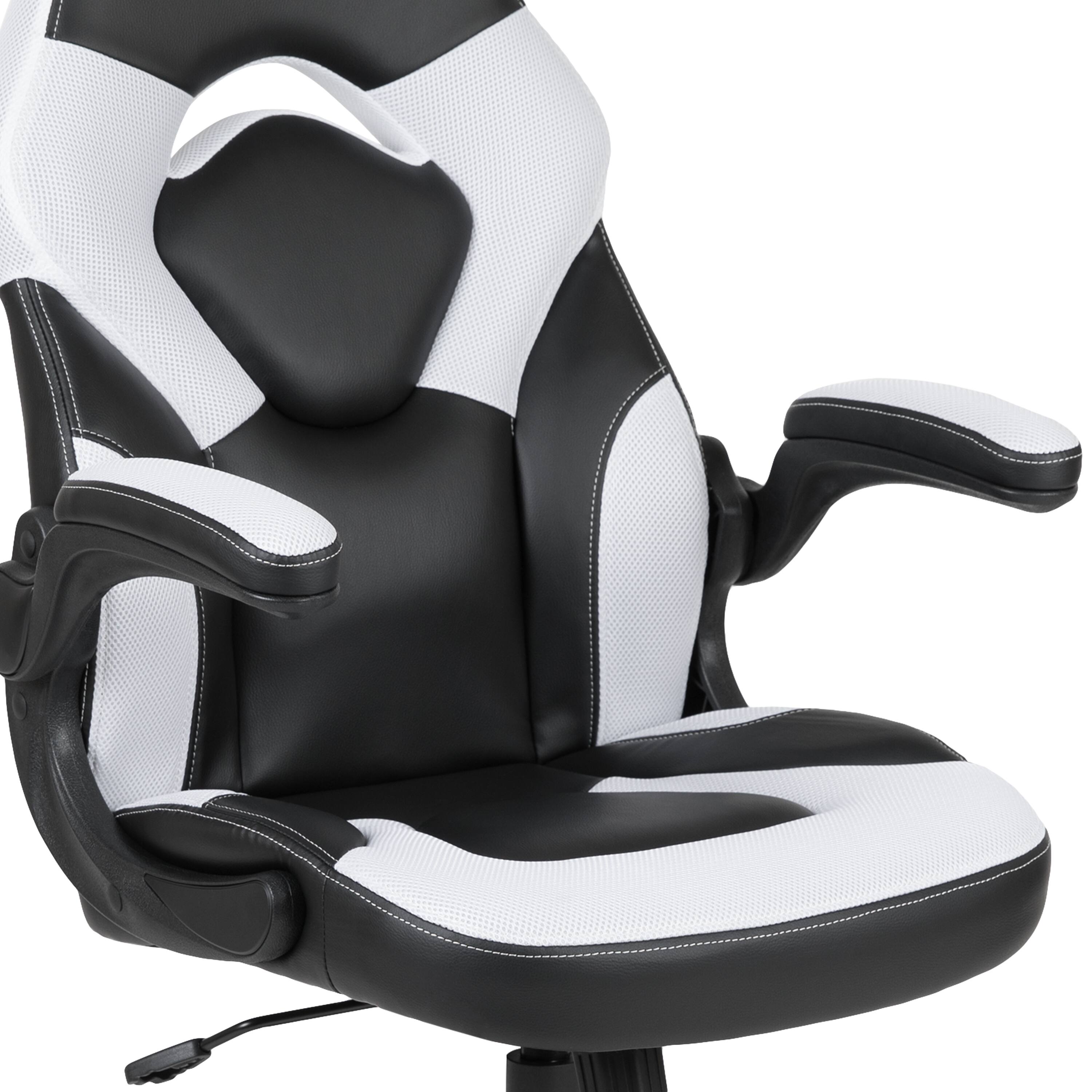 Alt View 8. Emma + Oliver - Gaming Desk and Racing Chair Set with Cup Holder and Headphone Hook - White.