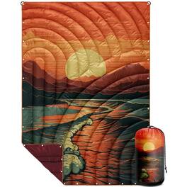 Comfort Essence - Camping Blanket Lightweight Puffy Printed Packable Outdoor For Traveling Stadium Hiking Picnics Polyester, - Sunset Sea-52x75"