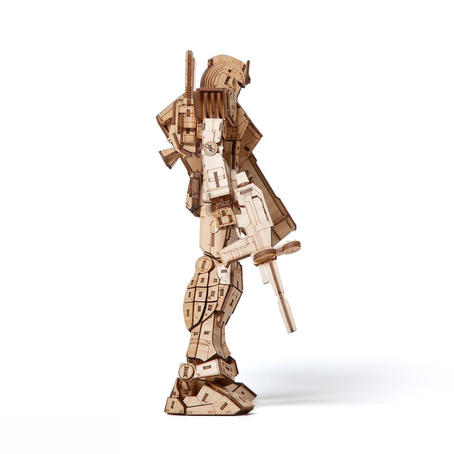 Angle. 3D Puzzle - 3D DIY Puzzle: RX-78-2 wa-gu-mi Mobile Suit First Gundam Bamboo - 421pcs.