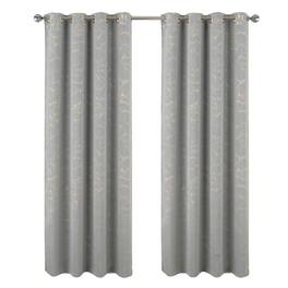 RT Designers Collection - RT Designer Collection Heidi Halo Foil Blackout Luxurious Decorative Grommet Curtain Panel 54" x 90" - Silver
