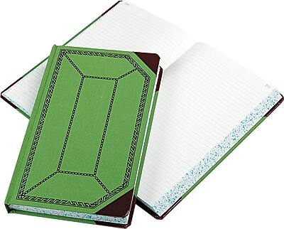 Alt View 1. Boorum & Pease - Record Book, 7 5/8" x 12 1/2"/Red, 250 Sheets/Book - Green.