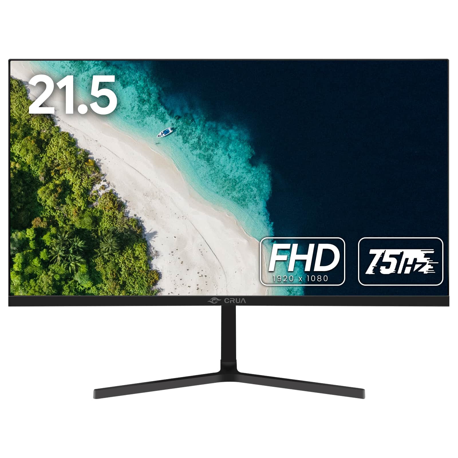 CRUA - 22 inch FHD 1080P Computer Monitor - 100Hz VA Panel with 3-Side Frameless Design, Eye-Care Technology & VESA Mount, HDMI