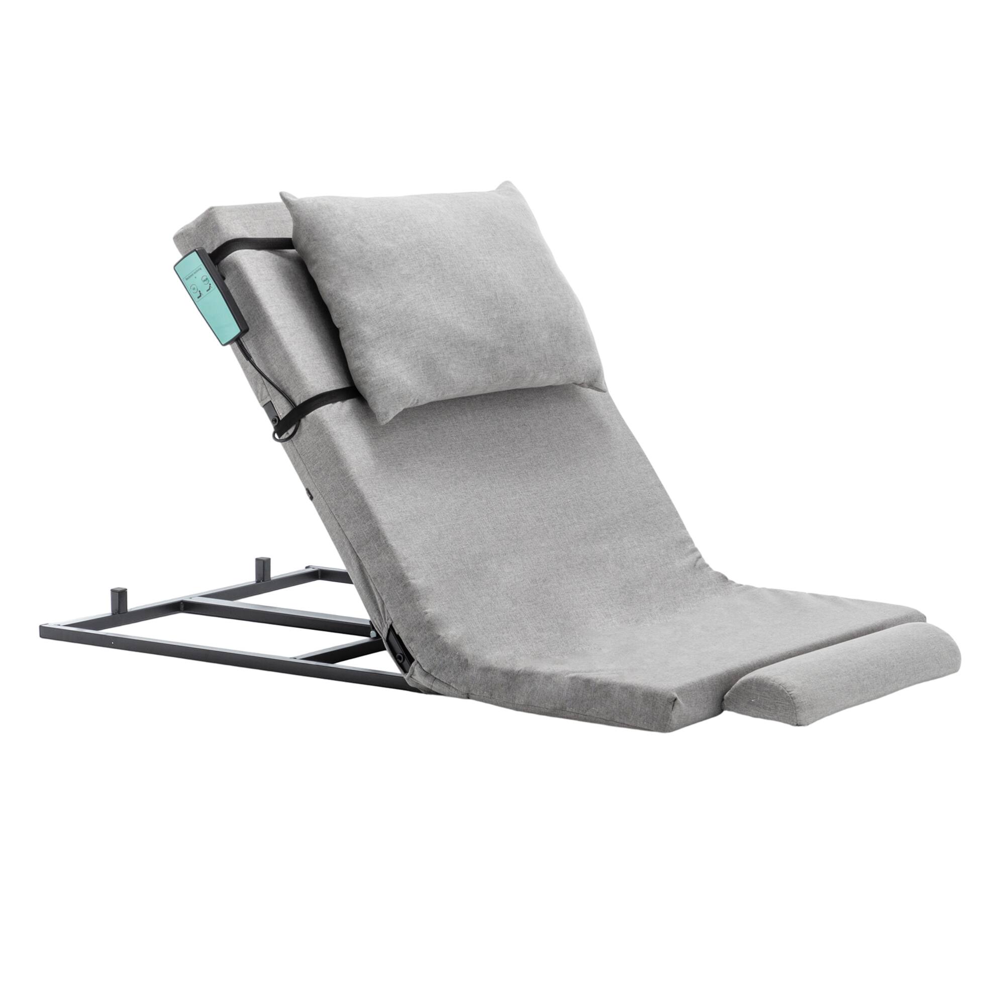 Alt View 7. GOODSILO - Electric Adjustable Bed Backrest with Remote Control for Comfortable Sitting and Reclining - Grey.