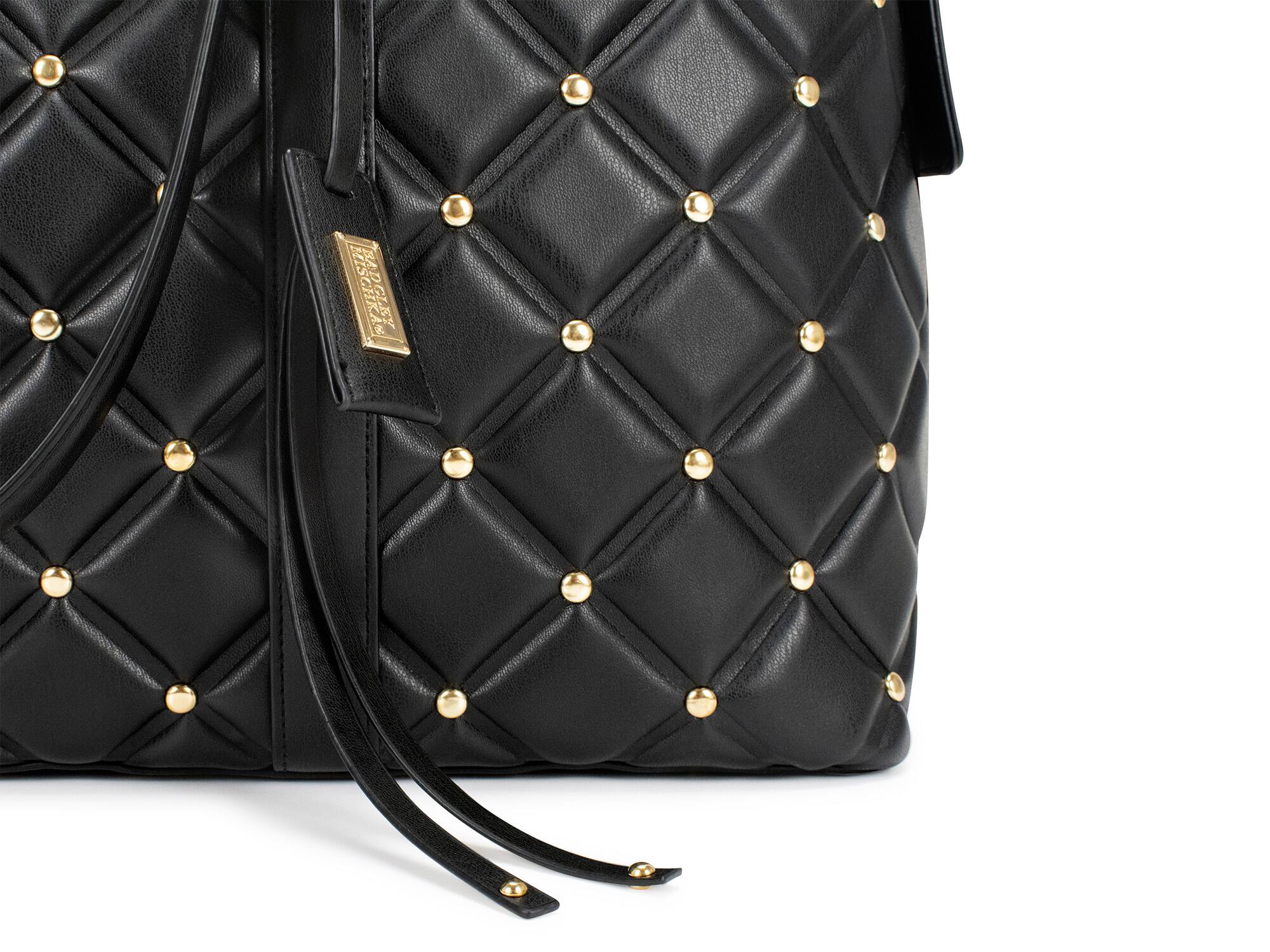Alt View 5. Badgley Mischka - BADGLEY MISCHKA Quilted Vegan Leather Weekender Duffel Bag - Black.