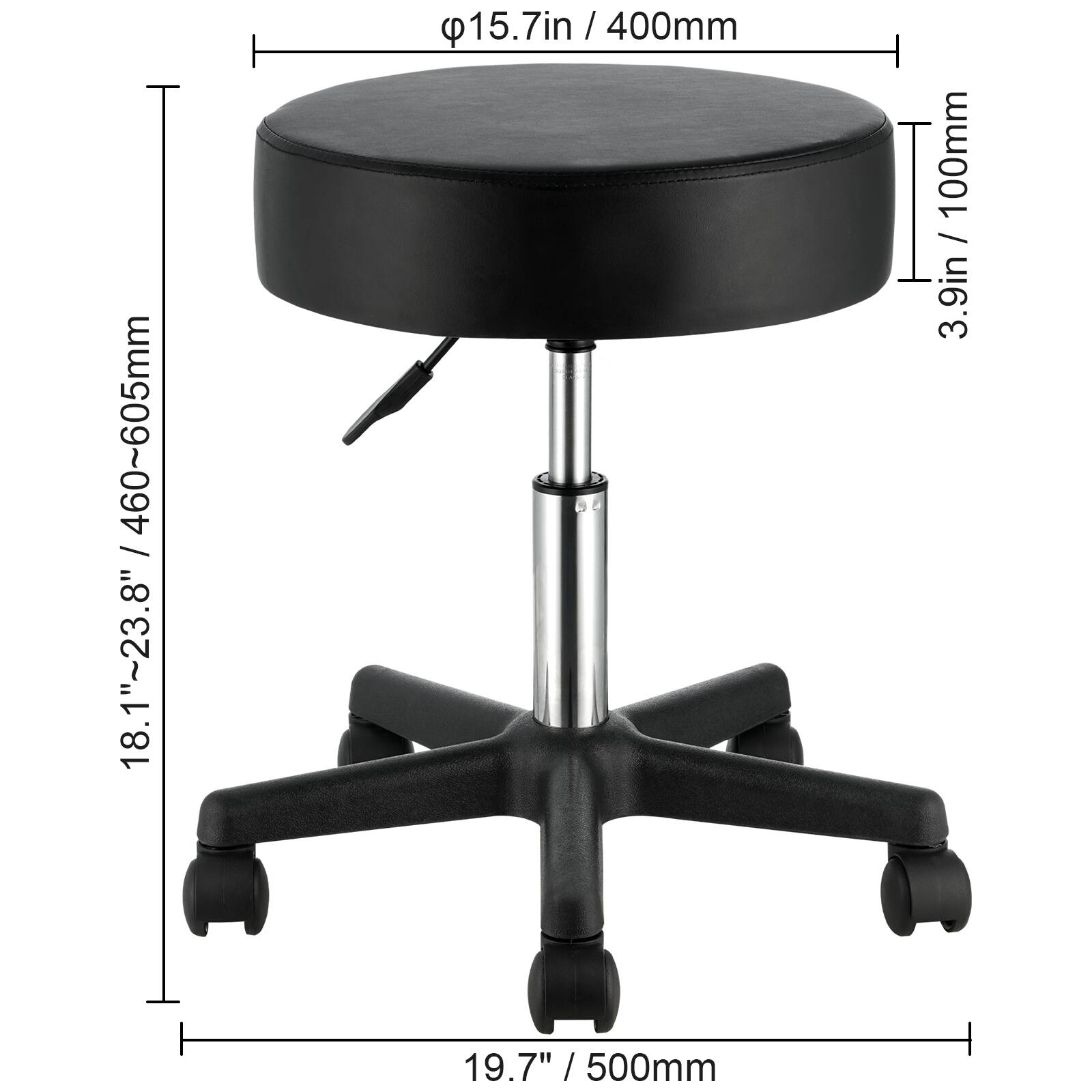 18.1"~23.8" / 460~605mm / 15.7in / 400mm

15.7in / 400mm

3.9in / 100mm

19.7" / 500mm