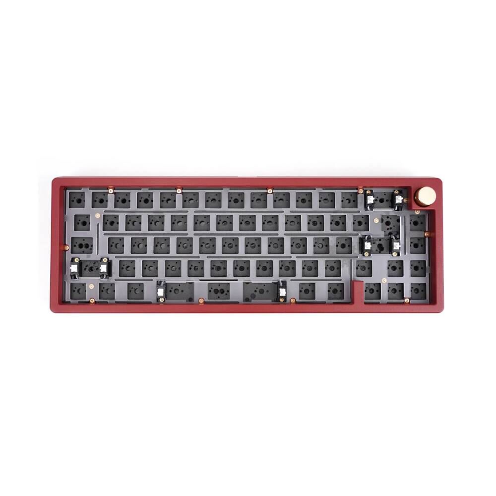 Front. Pro Link Techs - Red Barebone Mechanical Keyboard Kit - Red.