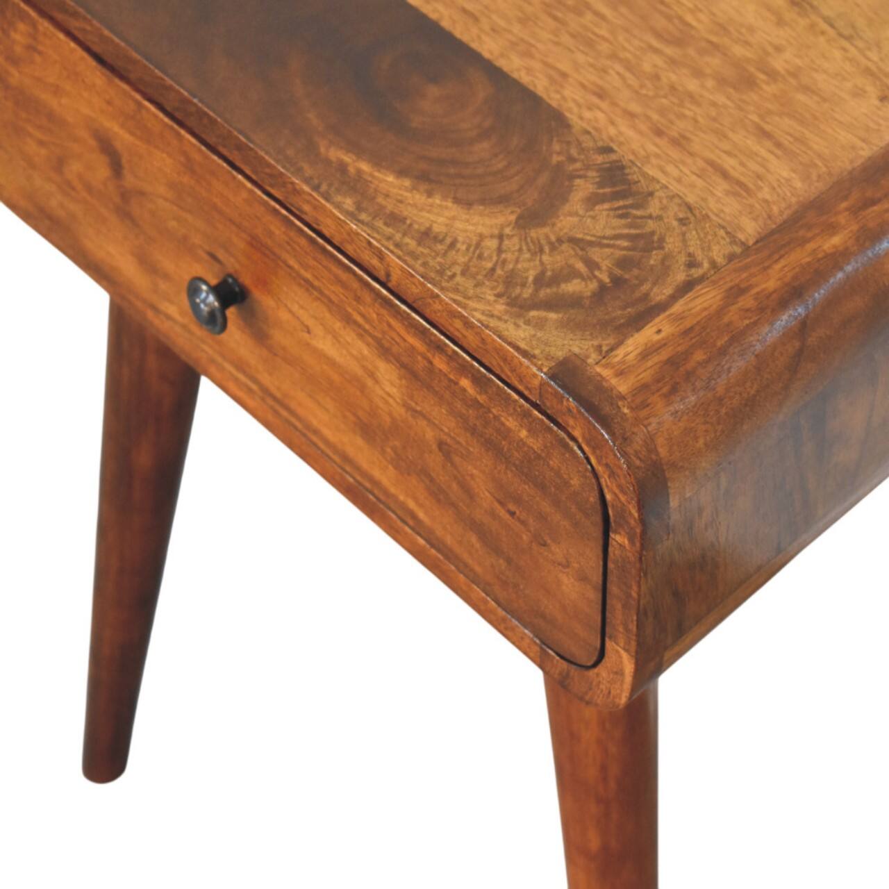 Alt View 1. Artisan Furniture - Artisan Furniture Solid Wood Avora Chestnut Nightstand with 1 drawer, Brown - Chestnut.