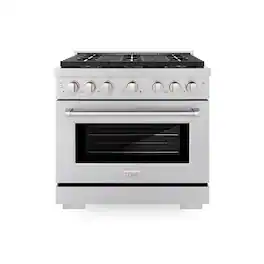 ZLINE - 36 in. Paramount Dual Fuel Range with 6 Burner DuoPro Cooktop and Electric Convection Oven (PSDR36) - Stainless Steel