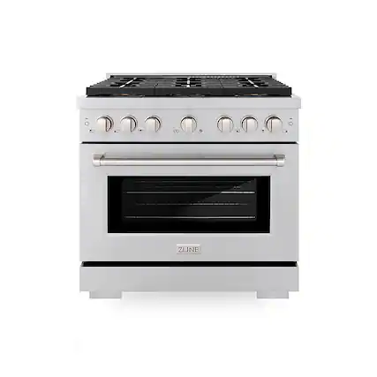 Front. ZLINE - ZLINE 36 in. Paramount Dual Fuel Range with 6 Burner DuoPro Cooktop and Electric Convection Oven (PSDR36) - Stainless Steel.