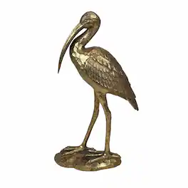 Things2Die4 - Pelican Statue 16 Inch Tall Resin Bird Sculpture Coastal Decor - Gold