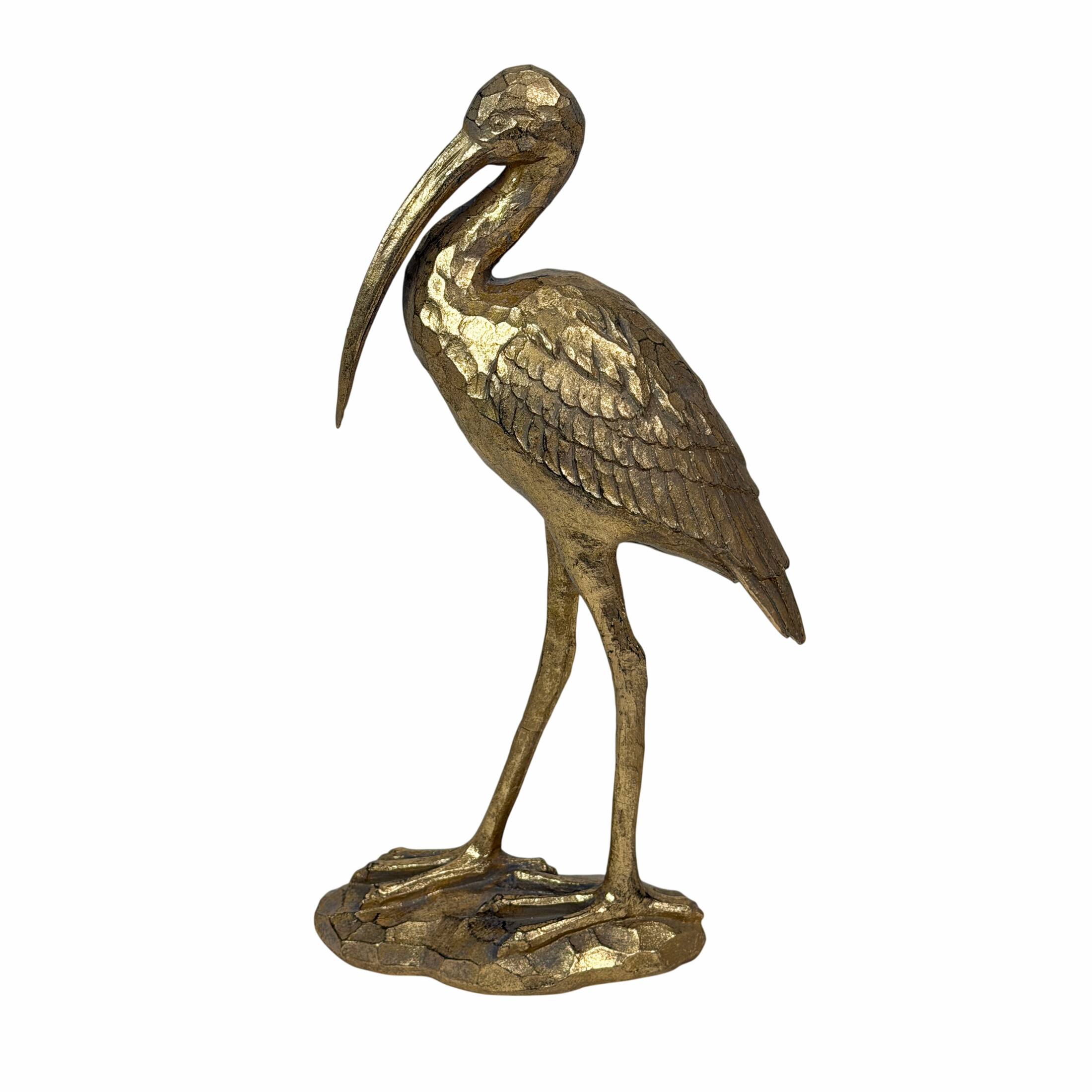 Front. Things2Die4 - Gold Pelican Statue 16 Inch Tall Resin Bird Sculpture Coastal Decor - Gold.