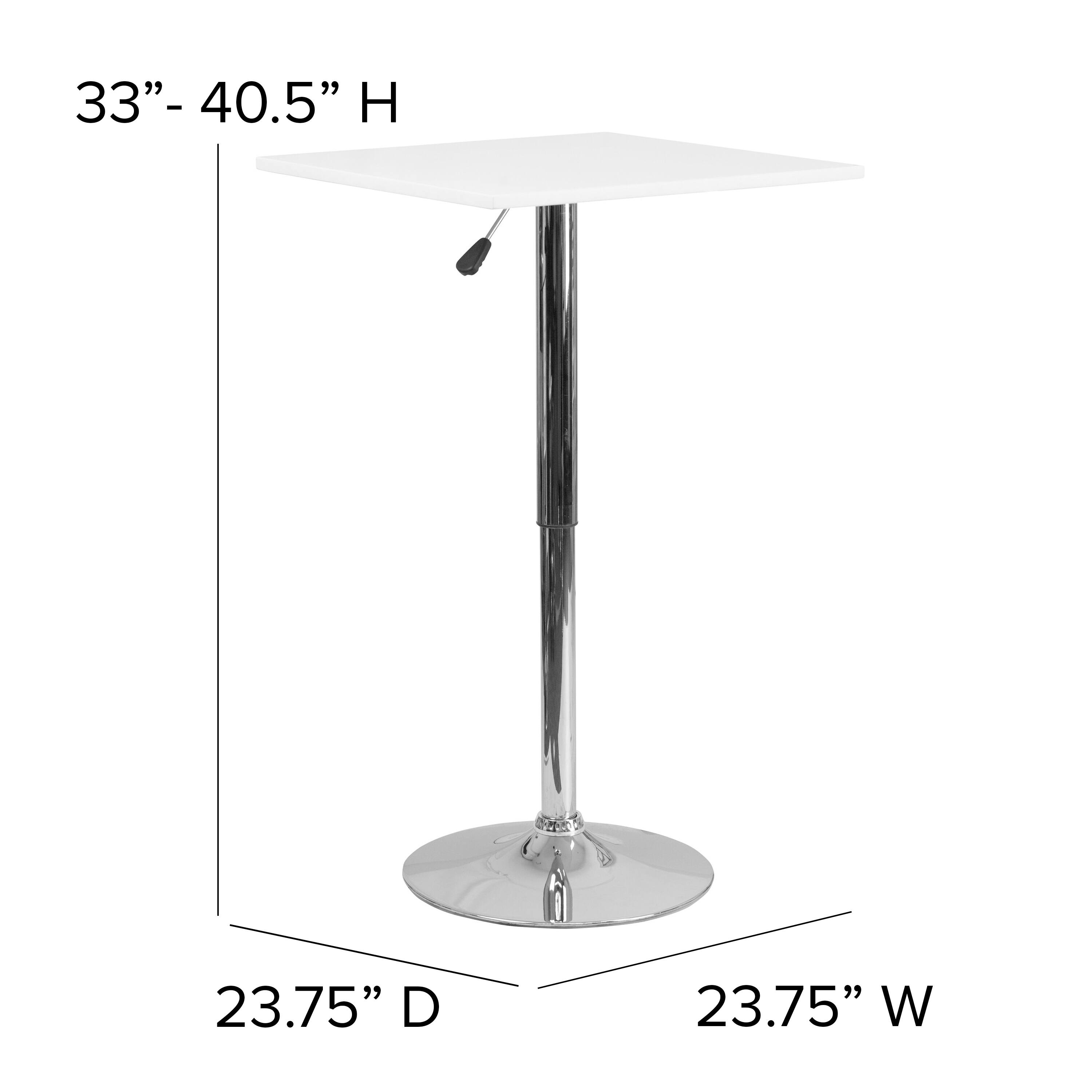33"- 40.5" H  
23.75" D  
23.75" W