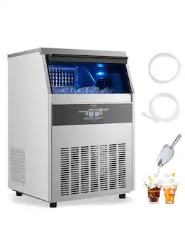 VEVOR - 265lbs/24H Commercial Ice Maker,108 Ice Cubes in 15 Minutes,with 66lbs Large Storage Capacity for Bar Office Restaurant - Silver