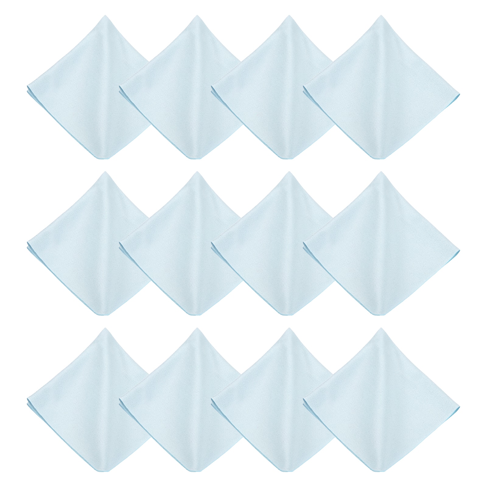 Unique Bargains - 12pcs Microfiber Cleaning Cloth 12x12 inch for Glasses Screens Phones Lenses - Light Blue