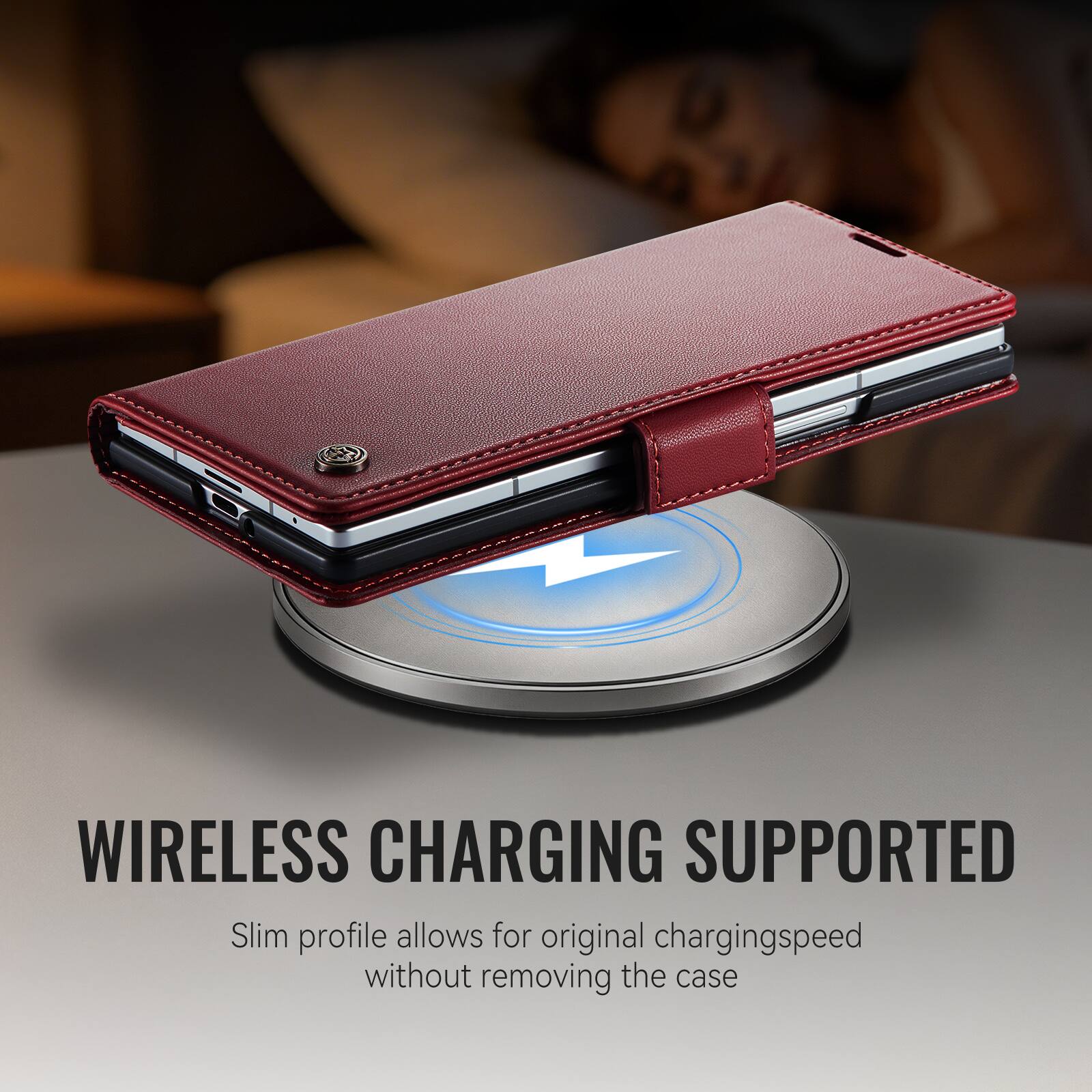 WIRELESS CHARGING SUPPORTED  
Slim profile allows for original charging speed without removing the case