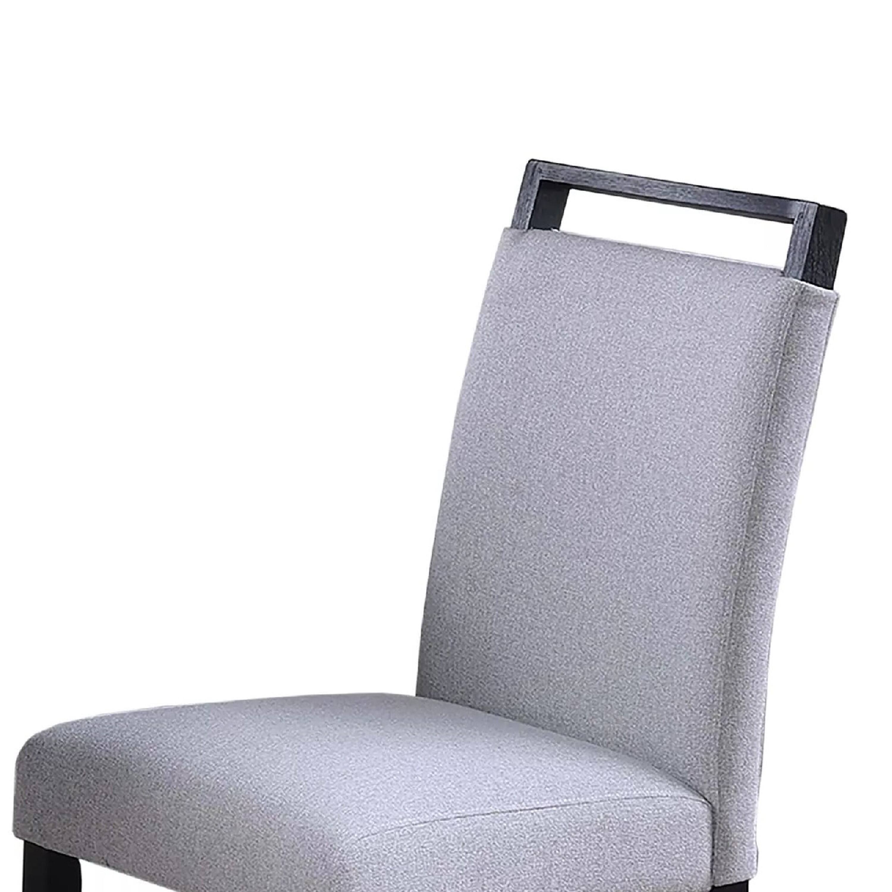 Alt View 2. Manhattan Lane - Dining Side Chair Set of 2, Charcoal Gray Fabric Foam Seat, Black Rubberwood - Charcoal Gray, Black.