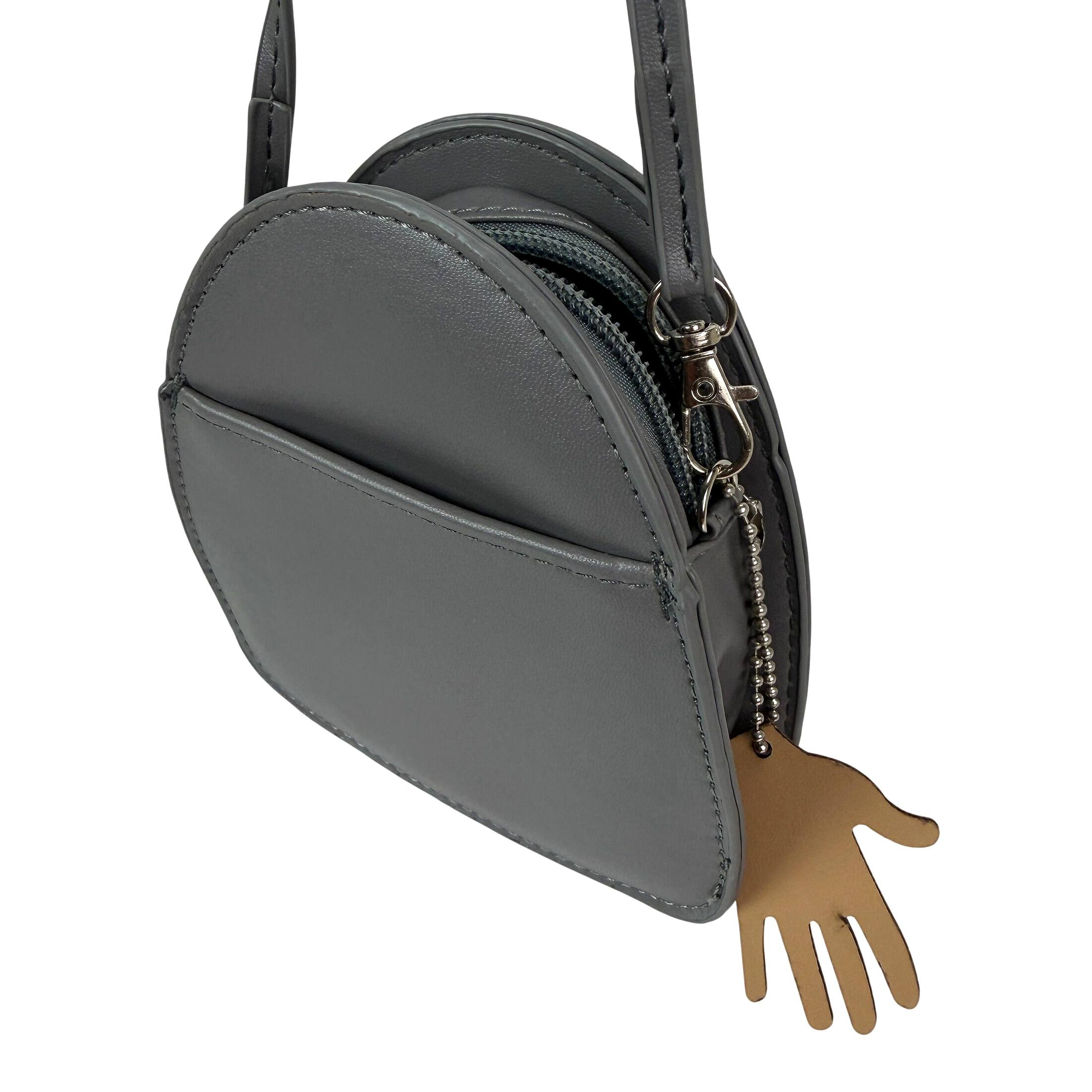 Alt View 6. Things2Die4 - Shark Wristlet Handbag Halloween Grey Vinyl Coin Purse with Hand Charm Zipper - Grey.