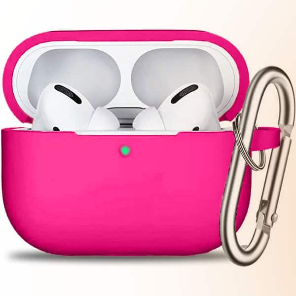 Entronix - Soft-Touch Liquid Silicone Case for AirPods Pro 1st and 2nd Generation - Hot Pink