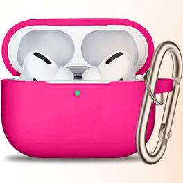 Entronix - Soft-Touch Liquid Silicone Case for AirPods Pro 1st and 2nd Generation - Hot Pink