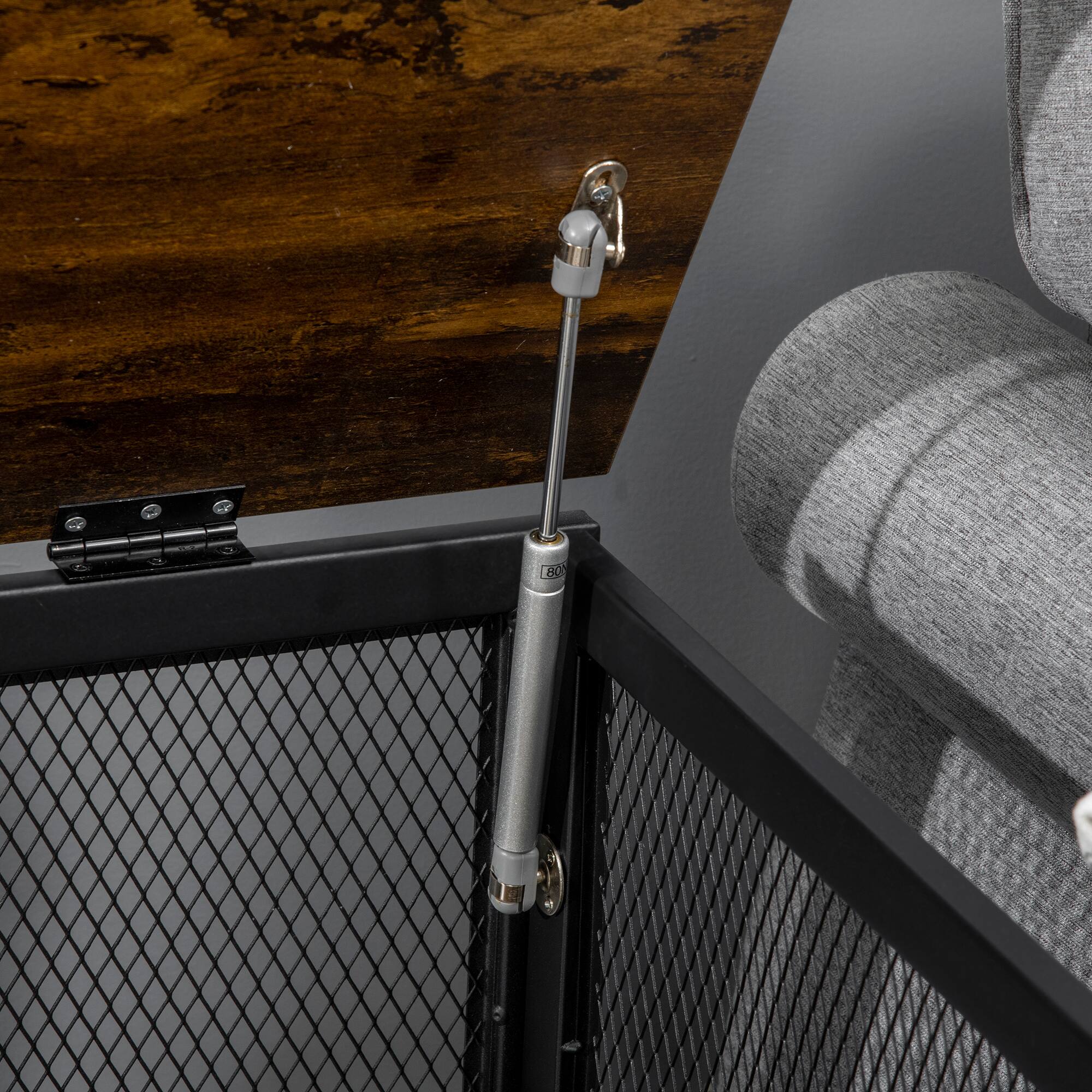 Alt View 5. Pawhut - Furniture Style Dog Crate with Openable Top, End Table, Puppy Crate, Small Dogs Indoor, Spacious, Kennel.