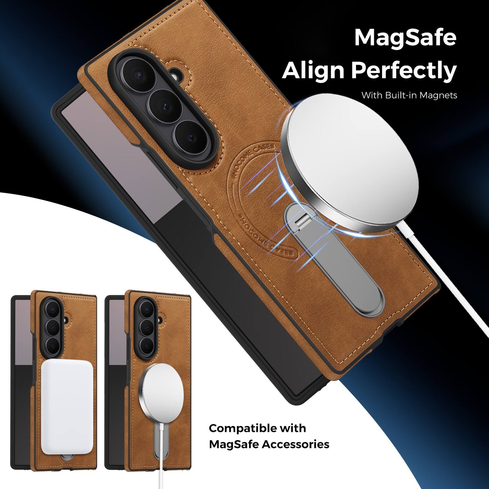 MagSafe Align Perfectly  
With Built-in Magnets  

Compatible with MagSafe Accessories