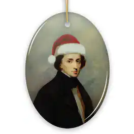 OrnamentallyYou - Santa Chopin Christmas Ornament, Composer Holiday Gift for Classical Musicians - Multi-colored