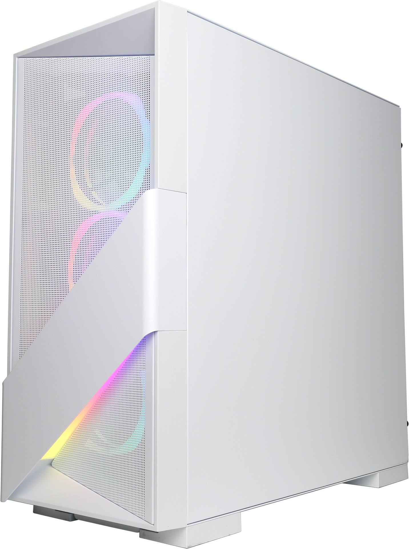 Left. CyberPowerPC - Gaming Desktop - AMD Ryzen 7 8700F - NVIDIA GeForce RTX 5050 8GB - 16GB DDR5 RGB - 2TB PCIe 4.0 SSD - White.