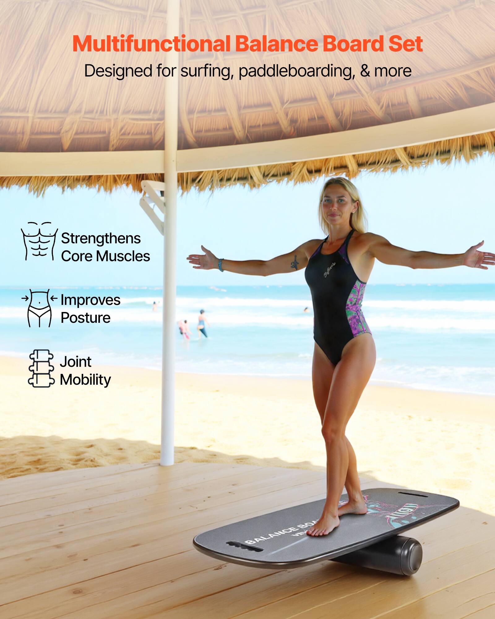 Multifunctional Balance Board Set  
Designed for surfing, paddleboarding, & more  

Strengthens Core Muscles  
Improves Posture  
Joint Mobility  

BOA BALANCE 4e 1ON