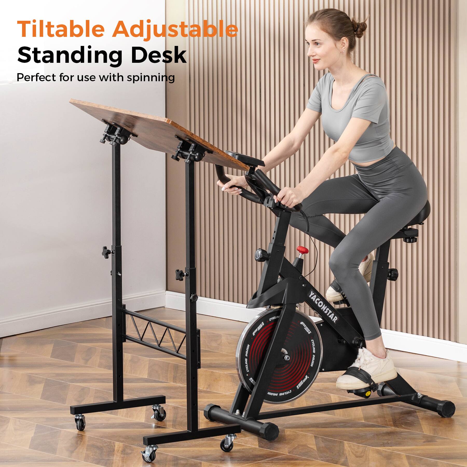Tiltable Adjustable Standing Desk Perfect for use with spinning nN YACONSTAR