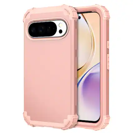Front. UUCOVER - Heavy Duty Protective Case for Google Pixel 10 Pro XL, Shockproof Silicone+PC Hybrid Case Anti-Scratch Back Cover - Rosegold.
