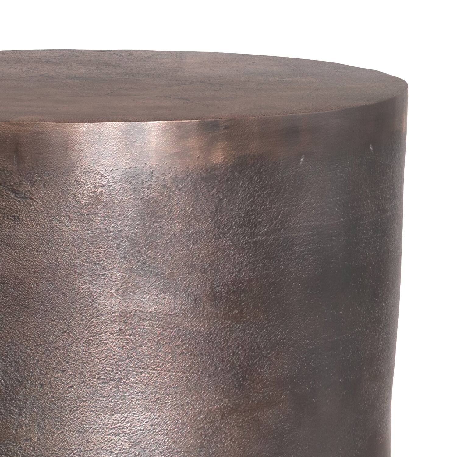Alt View 5. Simpli Home - Morris 16.5 inch Wide Contemporary Metal Accent Table in Antique Silver Cast Aluminum, Assembled - Antique Copper.