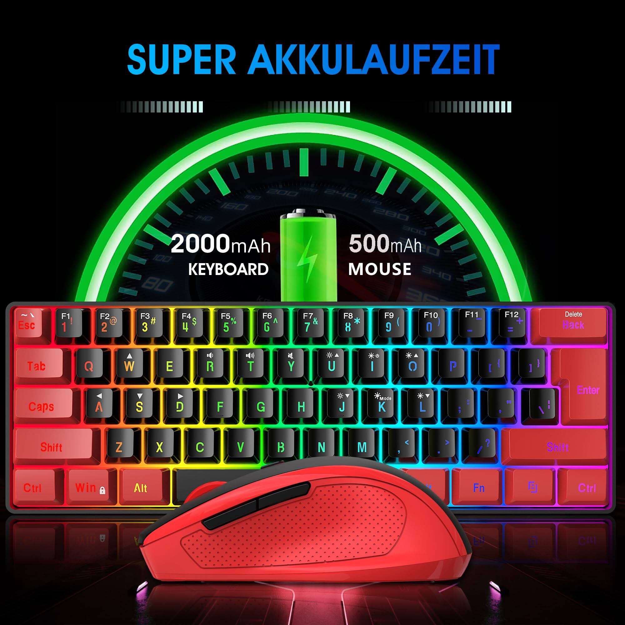 SUPER AKKULAUFZEIT

2000mAh KEYBOARD

500mAh MOUSE