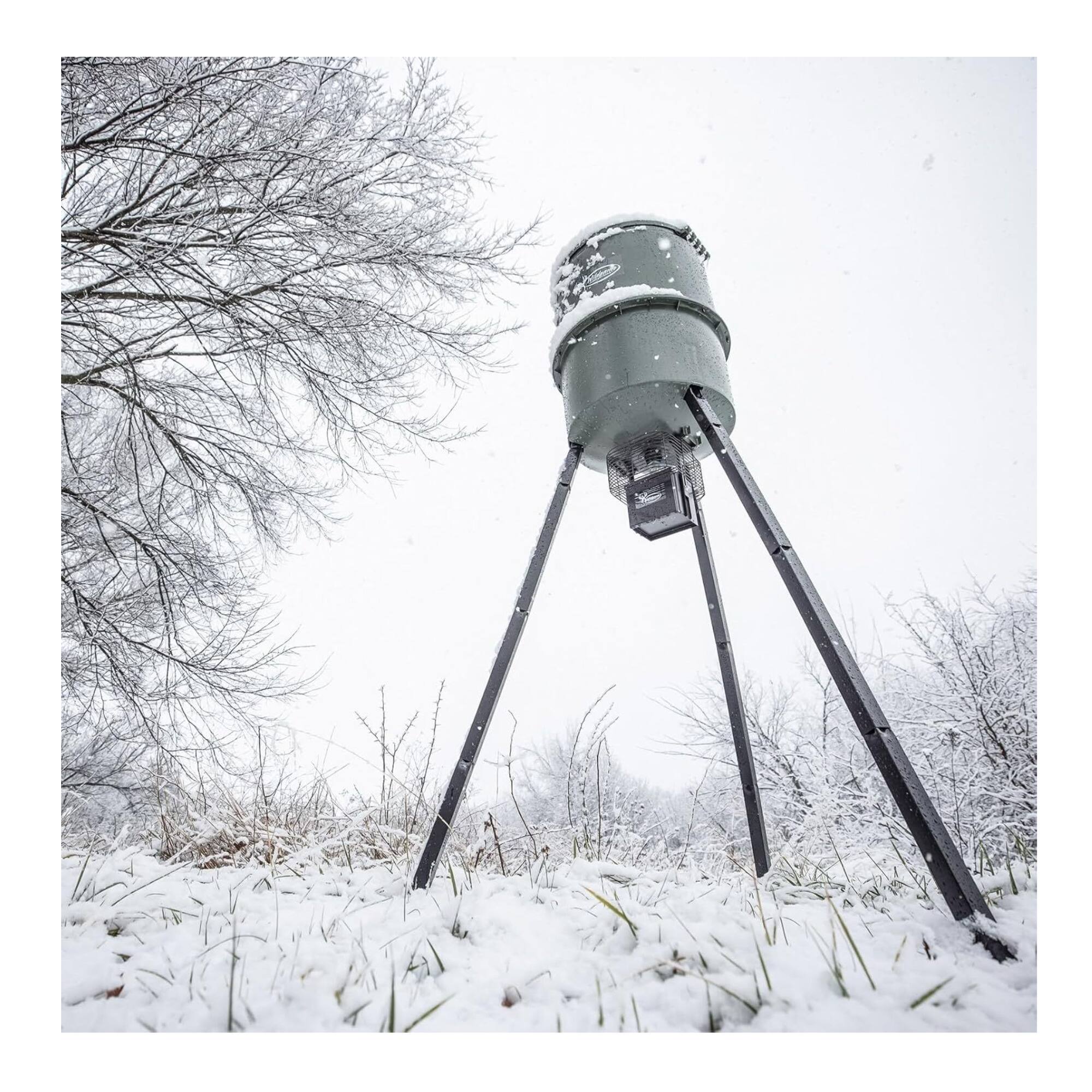 Angle. Wildgame Innovations - Wildgame Innovations Quick-Set Pro 270lb Game Feeder with Digital Timer - Black/Black.