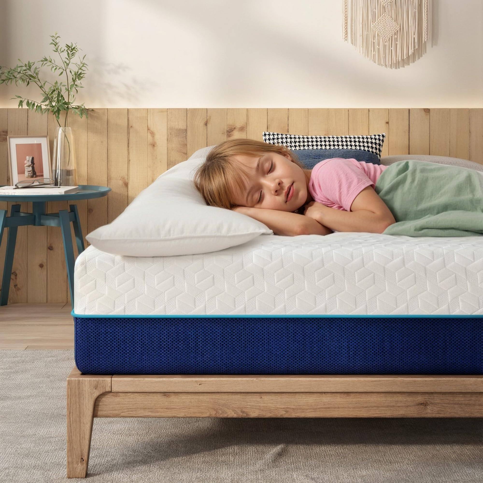 Front. Glintex - 6-Inch Twin Gel Memory Foam Mattress, Medium Firm, Cooling, Pressure Relief, Removable Washable Cover, Bed in a Box - White.