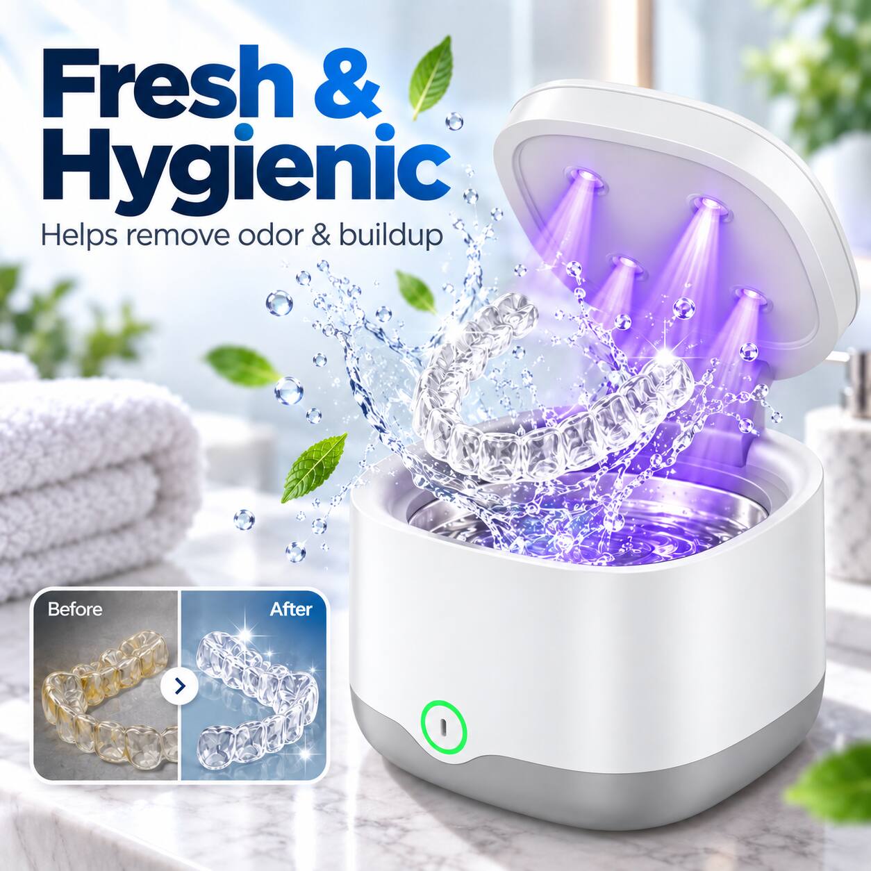 Fresh & Hygienic  
Helps remove odor & buildup  

Before  
After