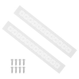 Unique Bargains - 14"x2" Door Air Vent Cover, 2pcs Heavy Duty Aluminum Alloy Grille Louvered with Mounting Screws for Cabinet Wardrobe - White