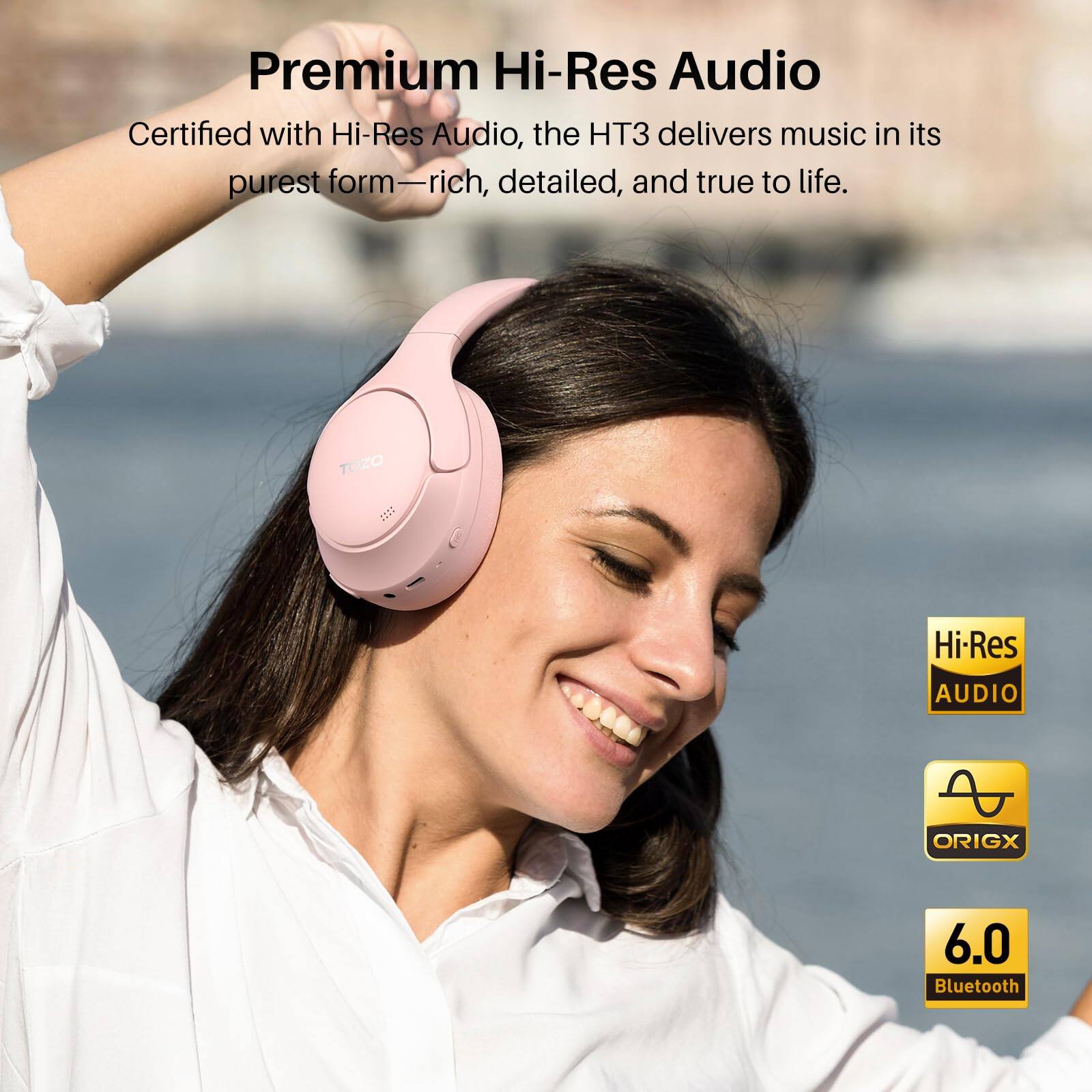 Premium Hi-Res Audio

Certified with Hi-Res Audio, the HT3 delivers music in its purest form—rich, detailed, and true to life.

TOZO Hi-Res AUDIO ORIGX 6.0 Bluetooth