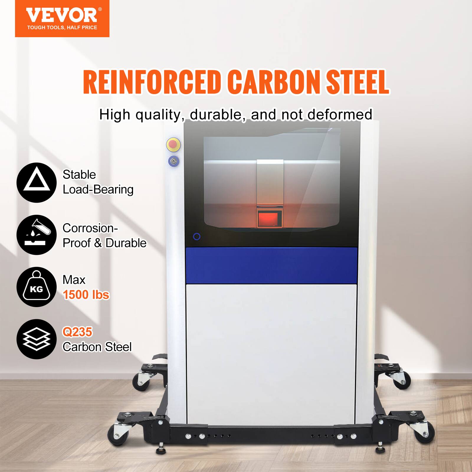 VEVOR TOUGH TOOLS. HALF PRICE REINFORCED CARBON STEEL

High quality, durable, and not deformed

Stable Load-Bearing

Corrosion-Proof & Durable

Max 1500 lbs

Q235 Carbon Steel