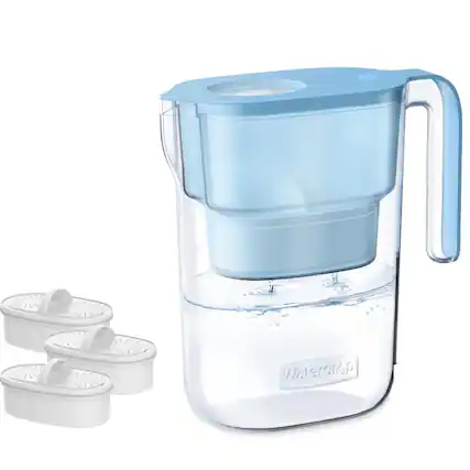 Front. Waterdrop - Waterdrop WD-PT-05B Water Filter Pitcher Extra PF-01A-3 Standard Filters - Blue.