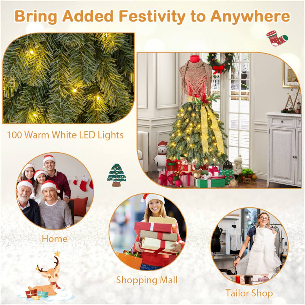Bring Added Festivity to Anywhere

100 Warm White LED Lights

Home

Shopping Mall

Tailor Shop