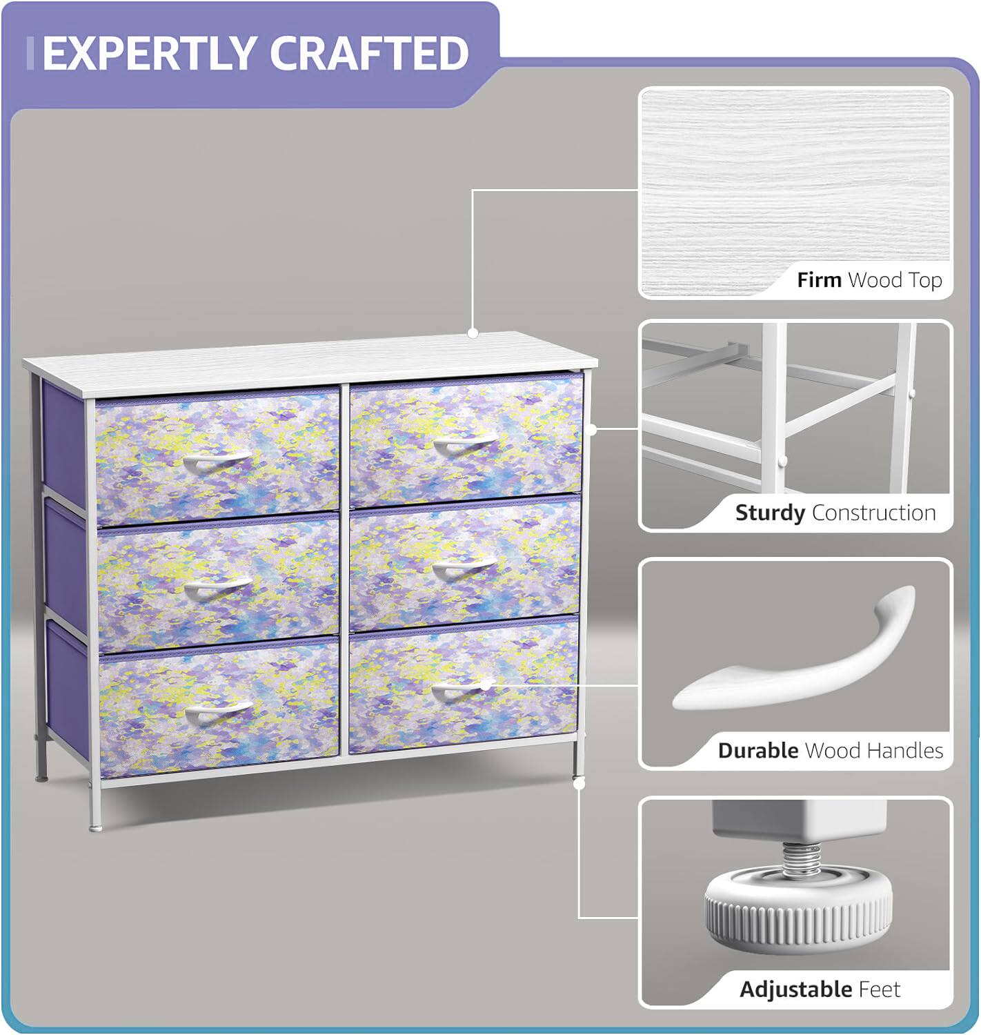 EXPERTLY CRAFTED

- Firm Wood Top
- Sturdy Construction
- Durable Wood Handles
- Adjustable Feet