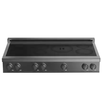 Front. Induction Hardware - 48 Inch Induction Range CookTop, 7 burners - Black.
