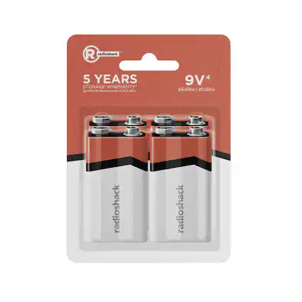 R radioshack 5 YEARS STORAGE WARRANTY* garantia de almacenamiento de 5 años 4 9V4 alkaline alcalina radioshack radioshack